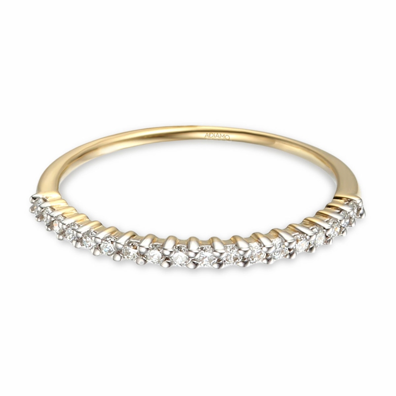 Obrączka ślubna, dwukolorowe złoto, diamenty, 1,5 mm: 7 - zdjęcie: 1