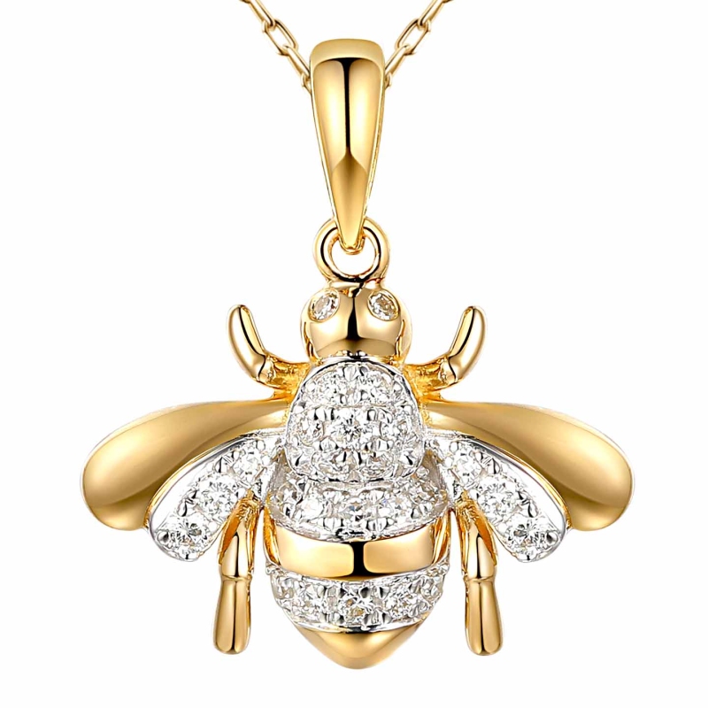 Zawieszka pszczoła z diamentami (P88875 Y) - zdjęcie: 1