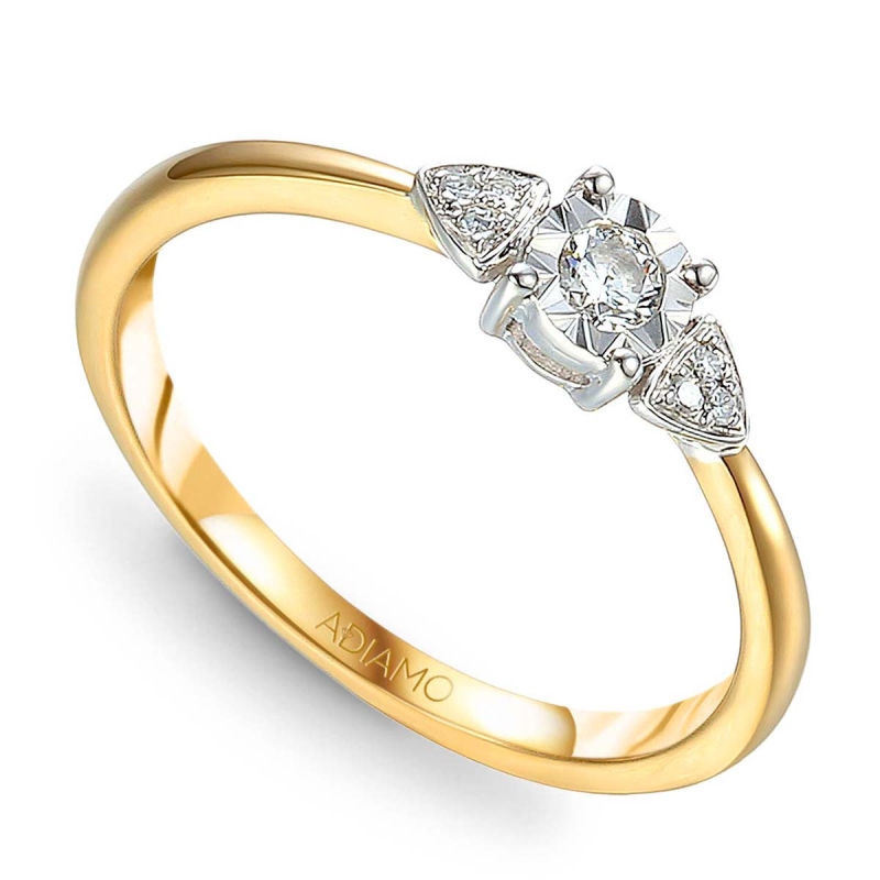 Pierścionek z diamentami (R66813 YW 0,08ct): 7 - zdjęcie: 1