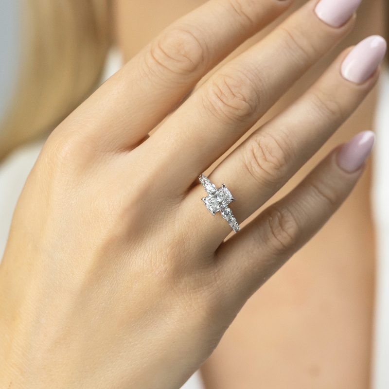 Pierścionek z diamentami laboratoryjnymi (R98877 YW LGD): 10 - zdjęcie: 2