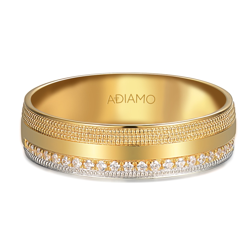 Obrączka z diamentami, 5 mm (O-R99884 YW): 8 - zdjęcie: 3