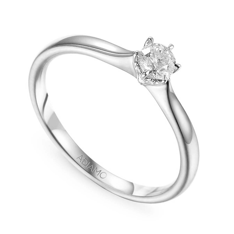 Pierścionek z diamentem, białe złoto pr.585 (R65754 W 0,18ct): 8 - zdjęcie: 1