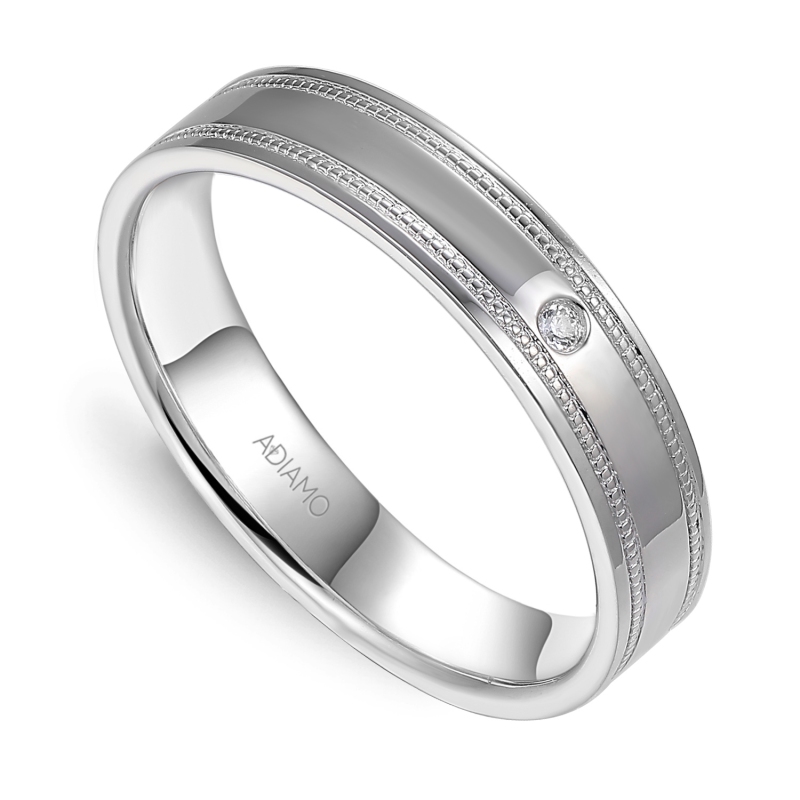 Obrączka z diamentem, 4 mm (O-R99878 W): 8 - zdjęcie: 1