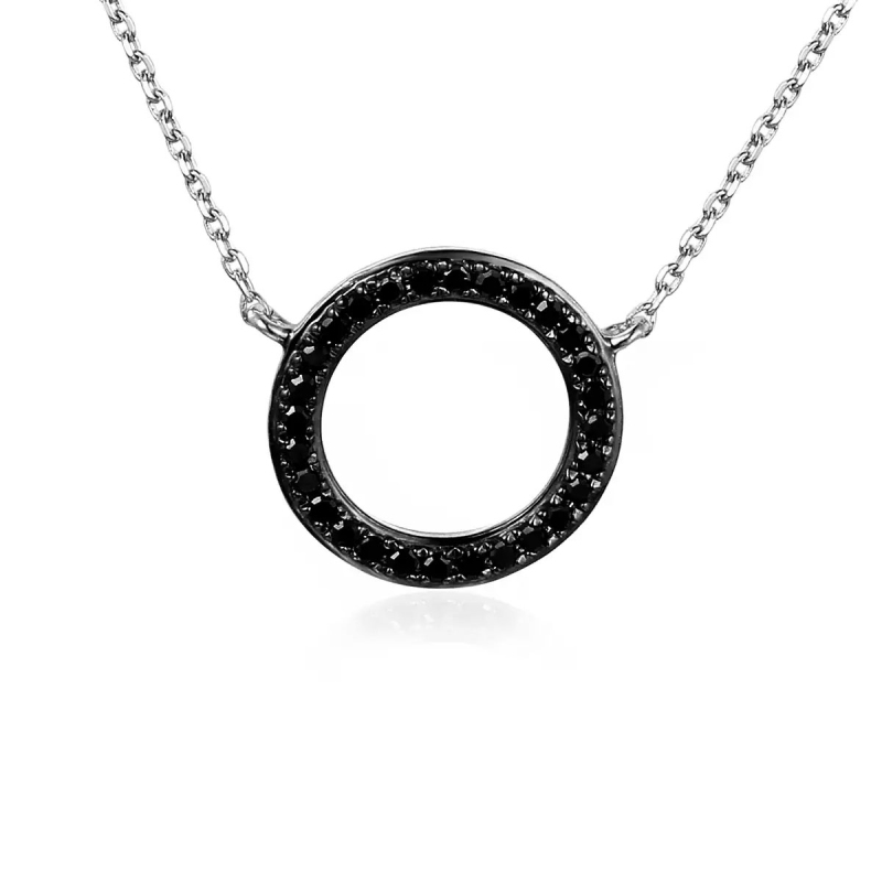 Naszyjnik z czarnymi diamentami (N04969 W C BD) - zdjęcie: 1