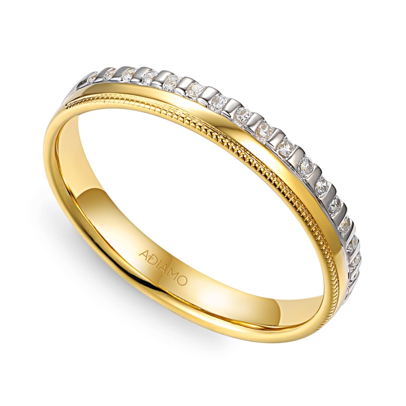 Obrączka z diamentami, 3 mm (O-R99869 YW): 8 - zdjęcie: 1