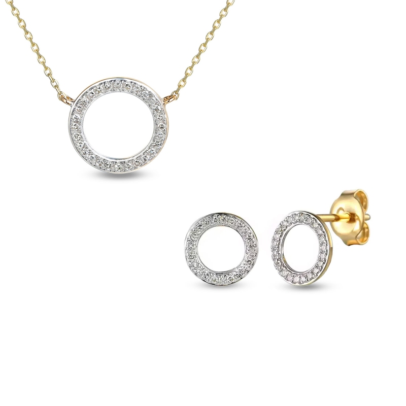 Komplet biżuterii z diamentami (E56482+N04969) - zdjęcie: 1