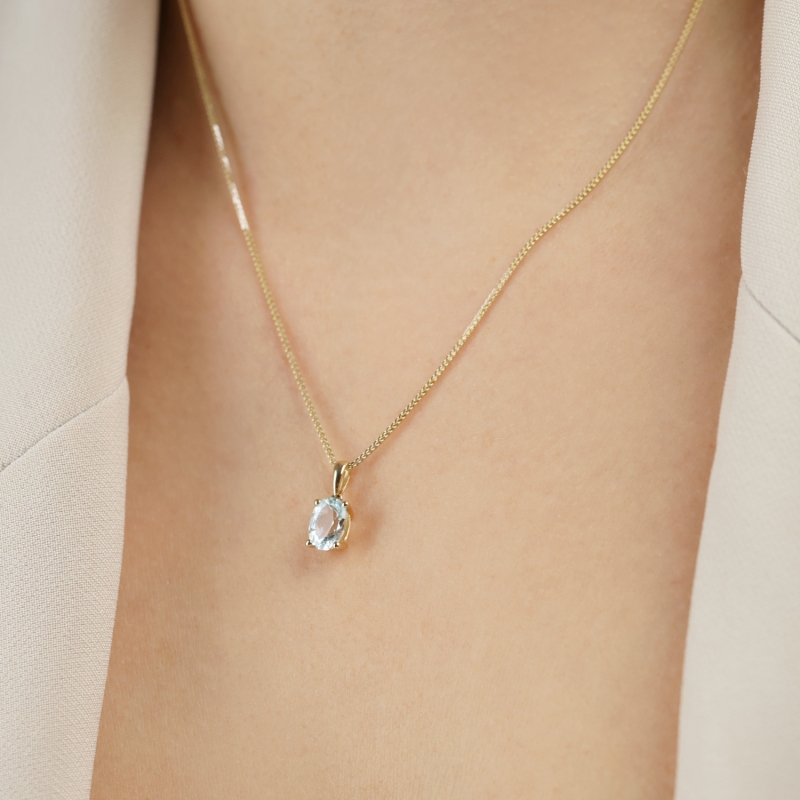 Zawieszka z akwamarynem (P43062 Y AQ) - zdjęcie: 2