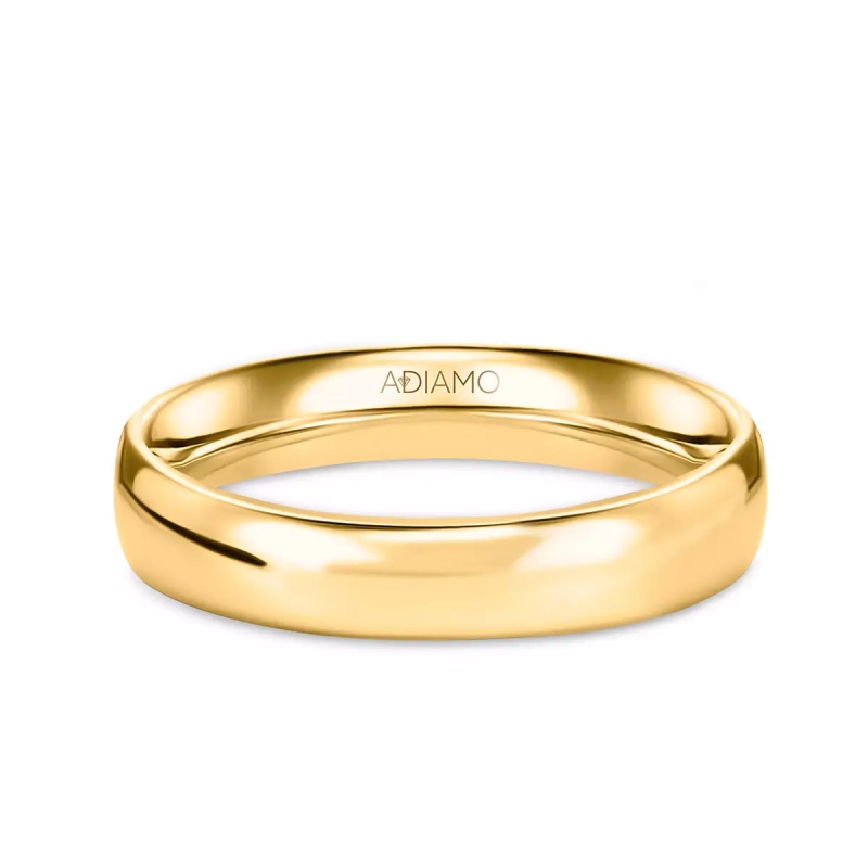 Obrączka ślubna, żółte złoto, półokrągła, męska, 4,5 mm: 19 - zdjęcie: 1