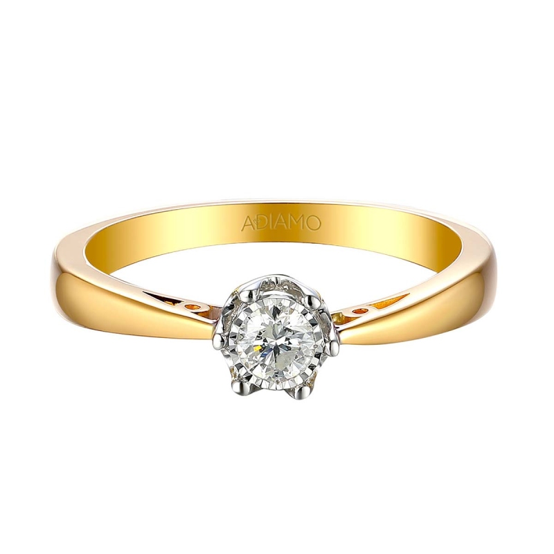 Pierścionek z diamentem (R88312 YW 0,14ct): 10 - zdjęcie: 3