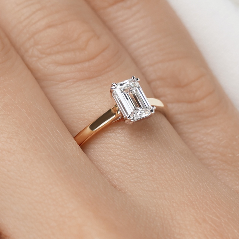 Pierścionek z diamentem laboratoryjnym (R96116 1,02ct YW LGD) - zdjęcie: 5