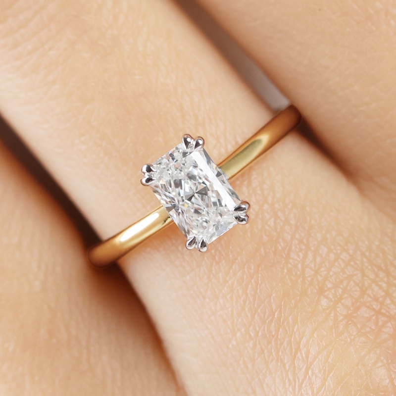 Pierścionek z diamentami laboratoryjnymi (R100580 YW LGD 1,01ct): 10 - zdjęcie: 5