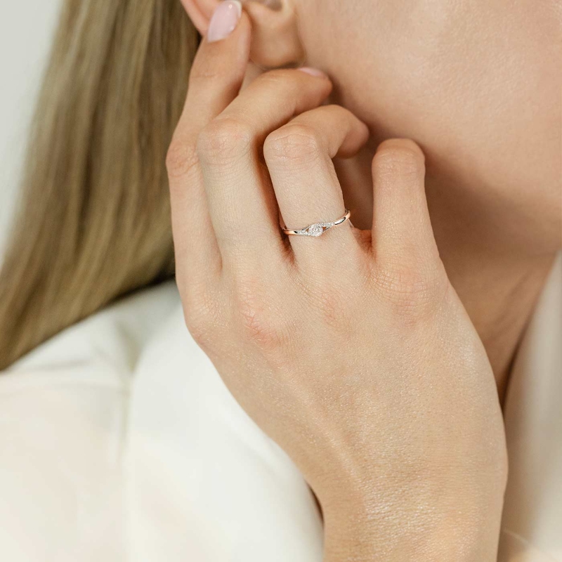 Pierścionek z diamentami (R46668 W): 9 - zdjęcie: 2