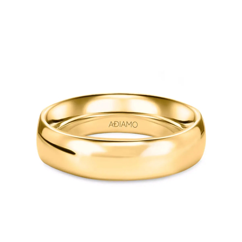 Obrączka ślubna, żółte złoto, półokrągła, damska, 5 mm: 7 - zdjęcie: 1