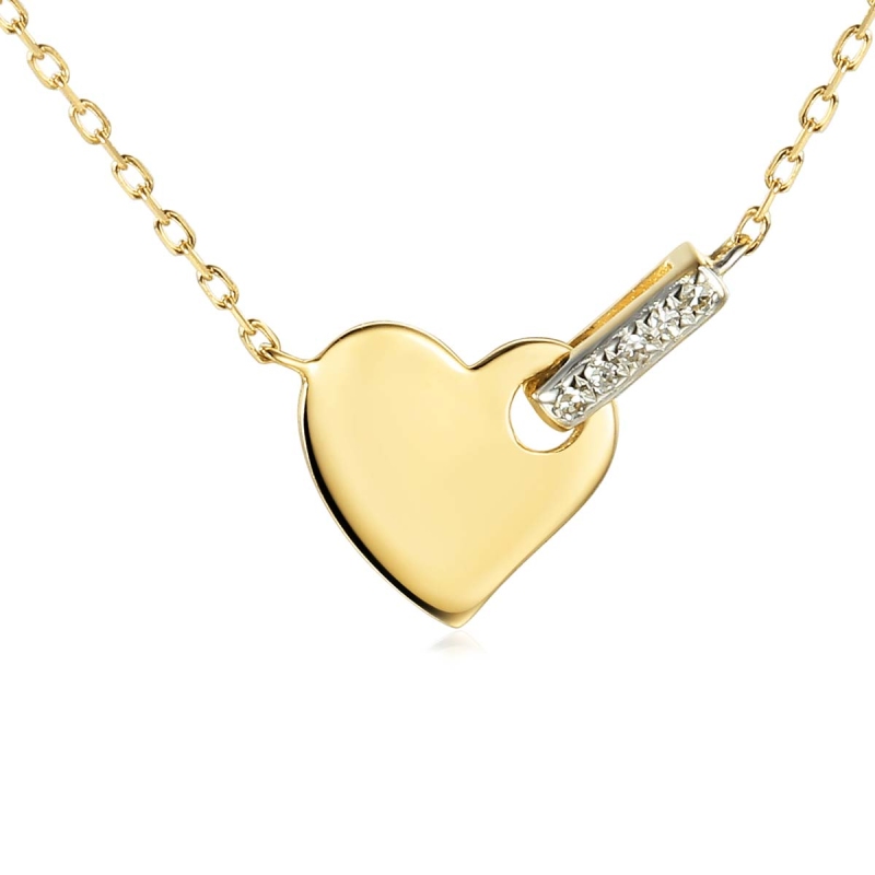 Naszyjnik serce z diamentami (N09579 Y) - zdjęcie: 1