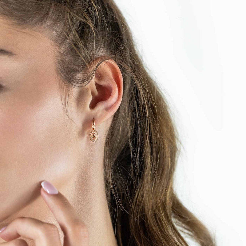 Kolczyki z morganitem i diamentami (E87497 R P MR) - zdjęcie: 2