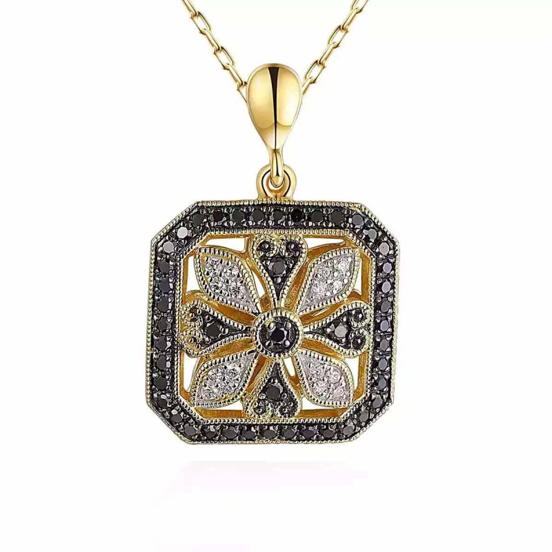 Zawieszka z czarnymi diamentami (P85885 Y BD) - zdjęcie: 1