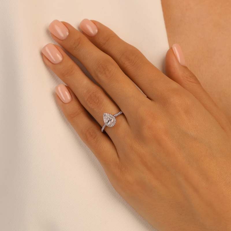 Pierścionek z diamentami laboratoryjnymi (R95580 YW LGD 0,54ct): 12 - zdjęcie: 2