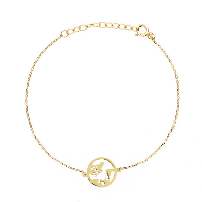 Bransoletka z pozłacanego srebra - kula ziemska (85000021) - zdjęcie: 1