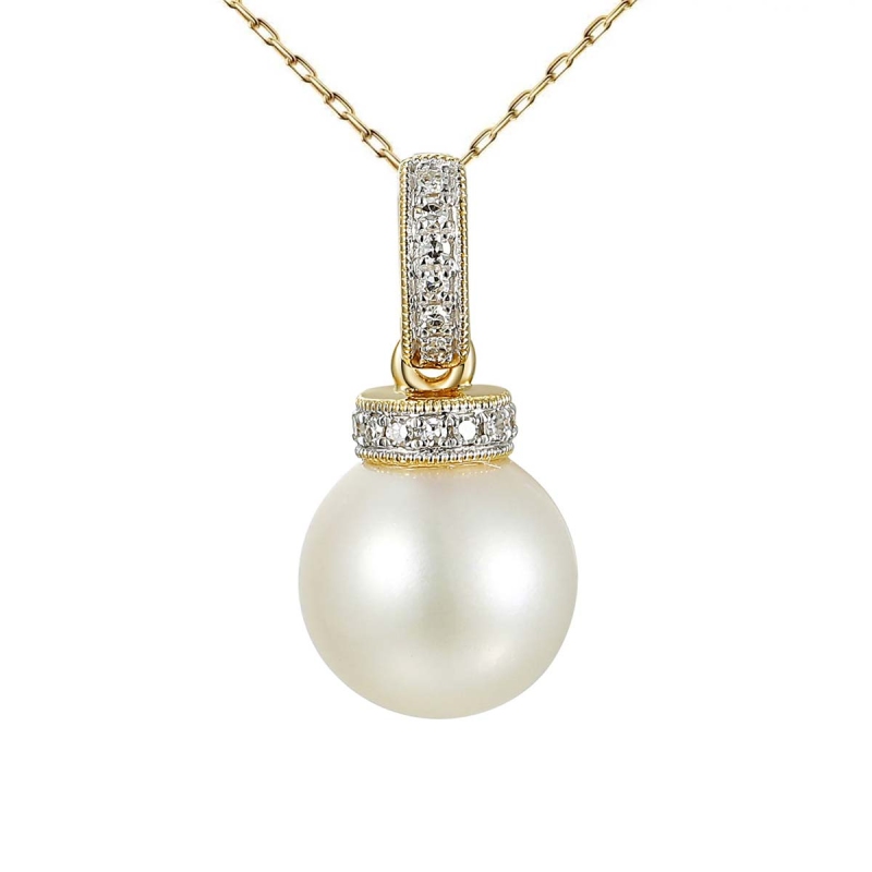 Zawieszka z perłą i diamentami - zdjęcie: 1