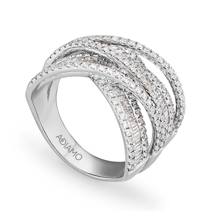 Pierścionek z diamentami (R90140 W) - zdjęcie: 1