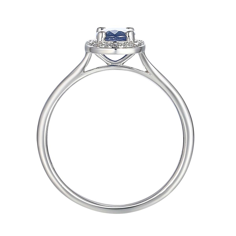 Pierścionek z szafirem i diamentami (R62898 W M SA): 7 - zdjęcie: 2