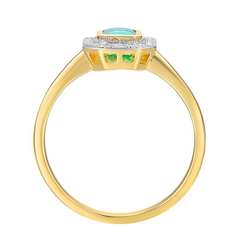 Pierścionek ze szmaragdem i diamentami (R36151 Y EM): 8 - zdjęcie: 2