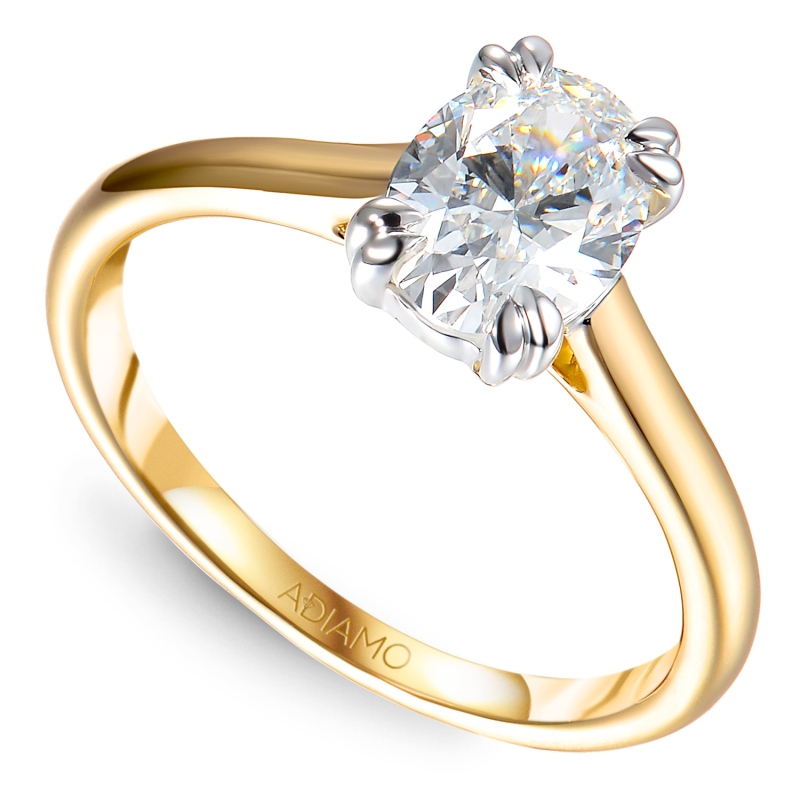 Pierścionek z diamentem laboratoryjnym (R96118 1,01ct YW LGD) - zdjęcie: 1