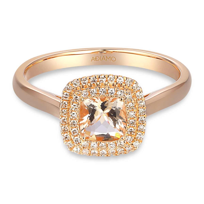 Pierścionek z morganitem i diamentami (R87500 R MR): 8 - zdjęcie: 3