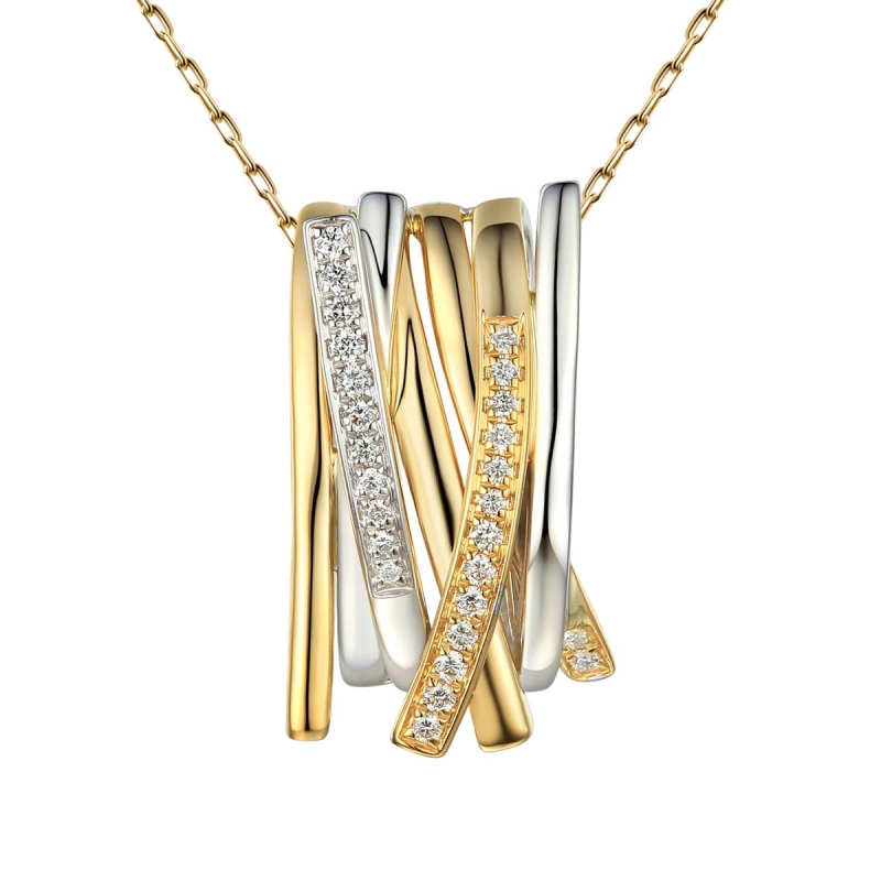 Zawieszka z diamentami (P68391 YW 0,14ct) - zdjęcie: 1