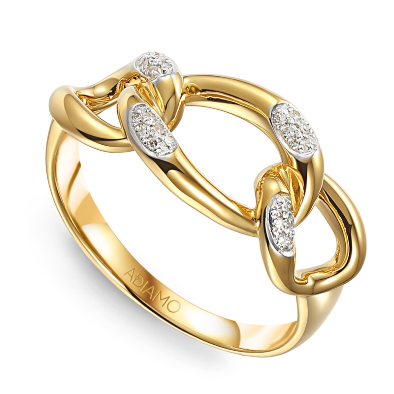 Pierścionek pancerka z diamentami (R93410 Y): 10 - zdjęcie: 1