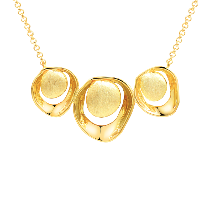 Naszyjnik srebrny pozłacany (N12643 Y 925) - zdjęcie: 1