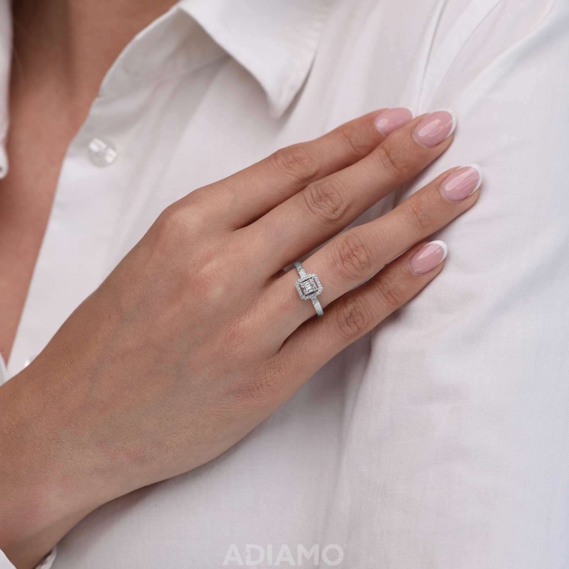 Pierścionek z diamentami (R93399 W): 7 - zdjęcie: 2