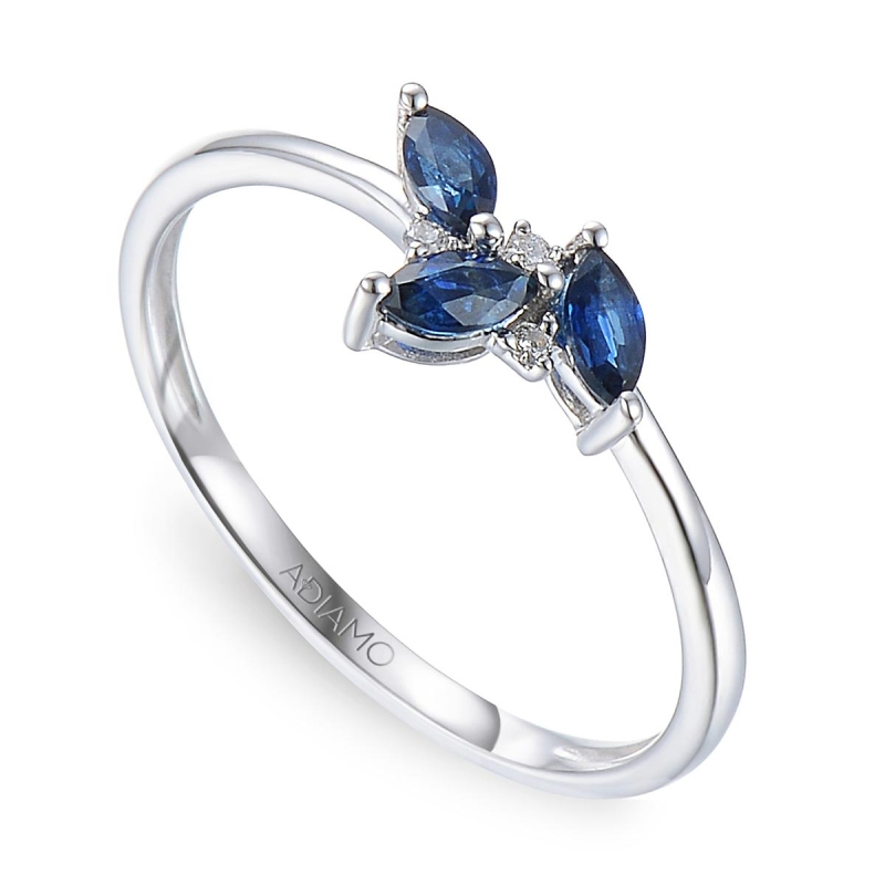 Pierścionek z szafirami i diamentami (R69388 W SA): 7 - zdjęcie: 1