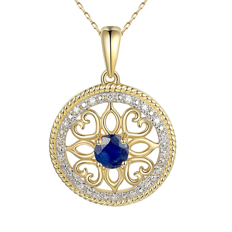 Zawieszka z szafirem i diamentami (P86858 Y SA) - zdjęcie: 1