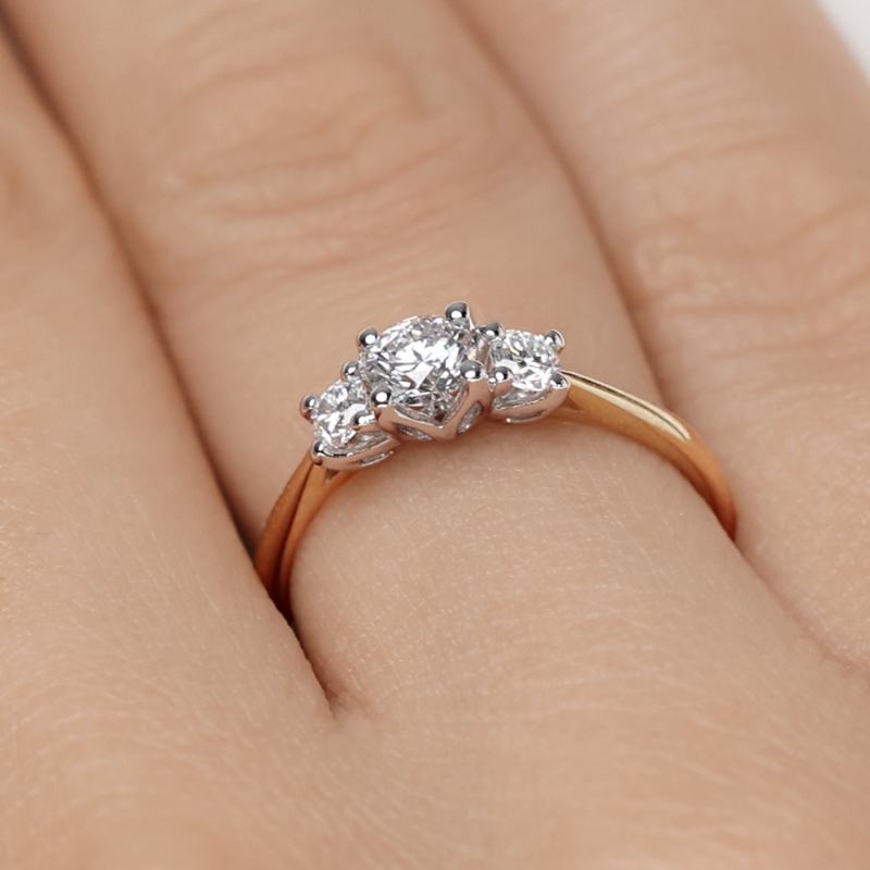 Pierścionek z diamentami (R43032 YW 0,32ct): 8 - zdjęcie: 5