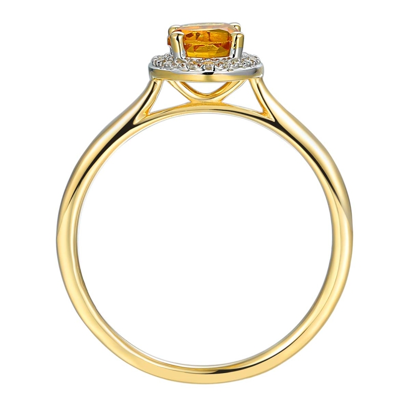 Pierścionek z cytrynem i diamentami (R62900 Y M CT): 10 - zdjęcie: 4