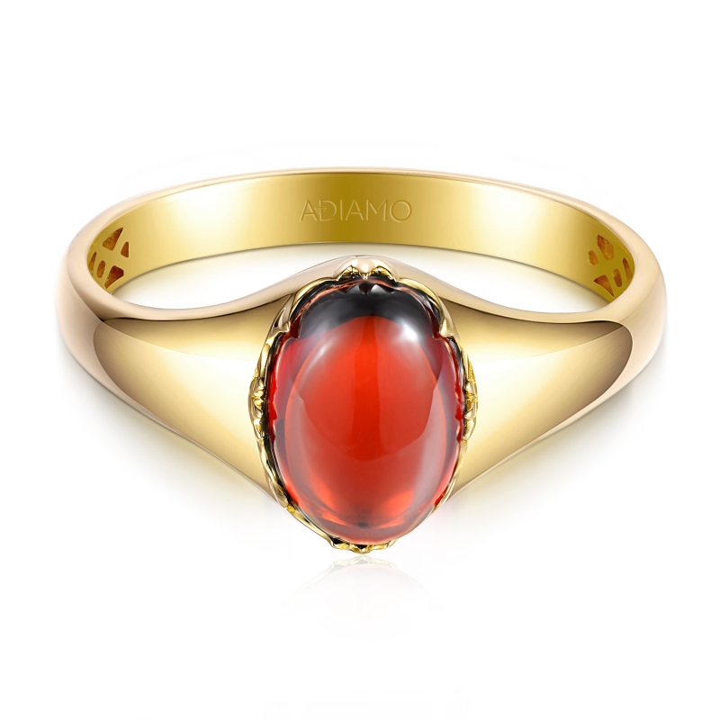 Sygnet złoty z granatem (R97688 Y GT): 24 - zdjęcie: 3