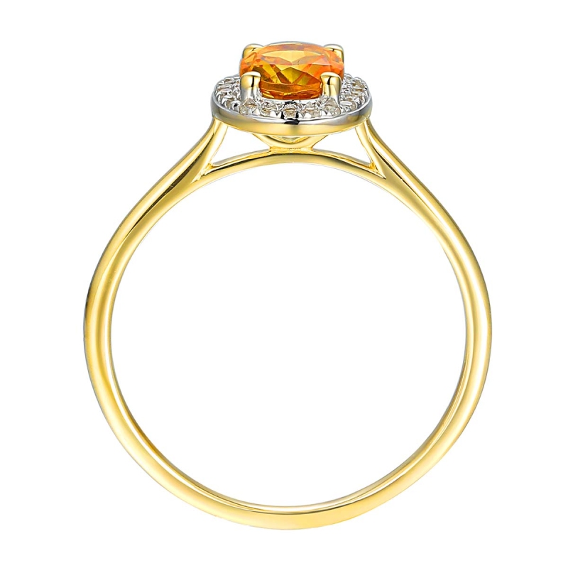 Pierścionek z cytrynem i diamentami (R62898 Y M CT): 8 - zdjęcie: 4