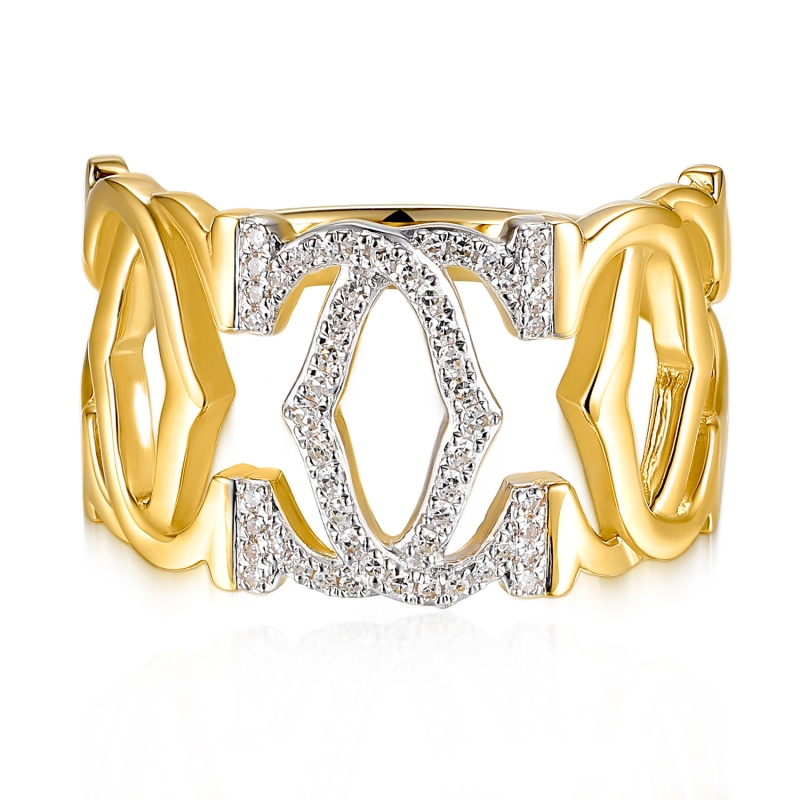 Pierścionek z diamentami (R100445 Y): 10 - zdjęcie: 2