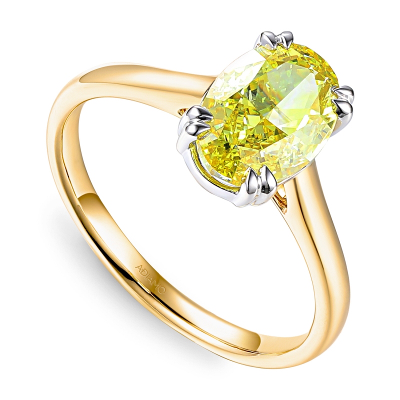 Pierścionek z żółtym diamentem laboratoryjnym (R96118 2,23ct YW LGDY): 10 - zdjęcie: 1