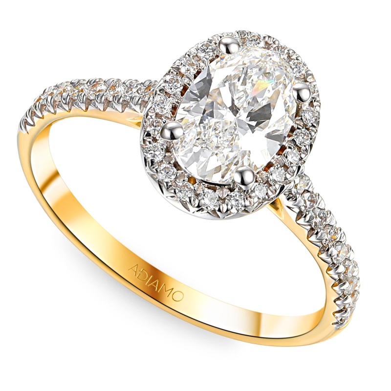 Pierścionek z diamentami laboratoryjnymi (R95581 YW LGD 1,06ct): 14 - zdjęcie: 1