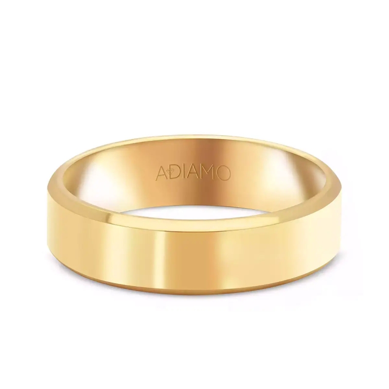 Obrączka ślubna, żółte złoto, trapezowa, damska, 5 mm (O-AD03 5M Y D): 7 - zdjęcie: 1