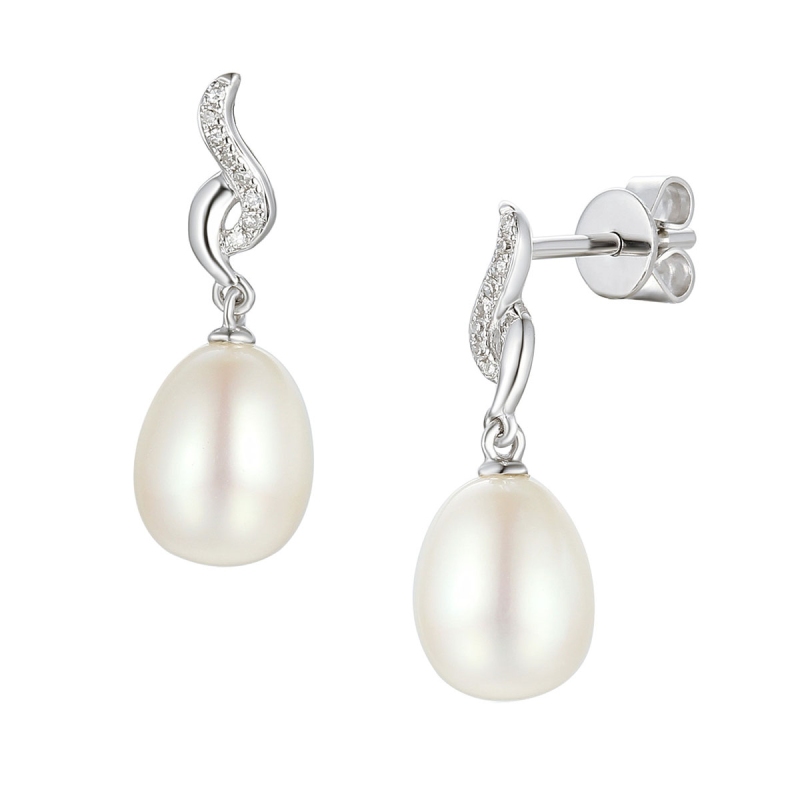 Komplet biżuterii z perłami i diamentami (Komplet 55719) - zdjęcie: 2