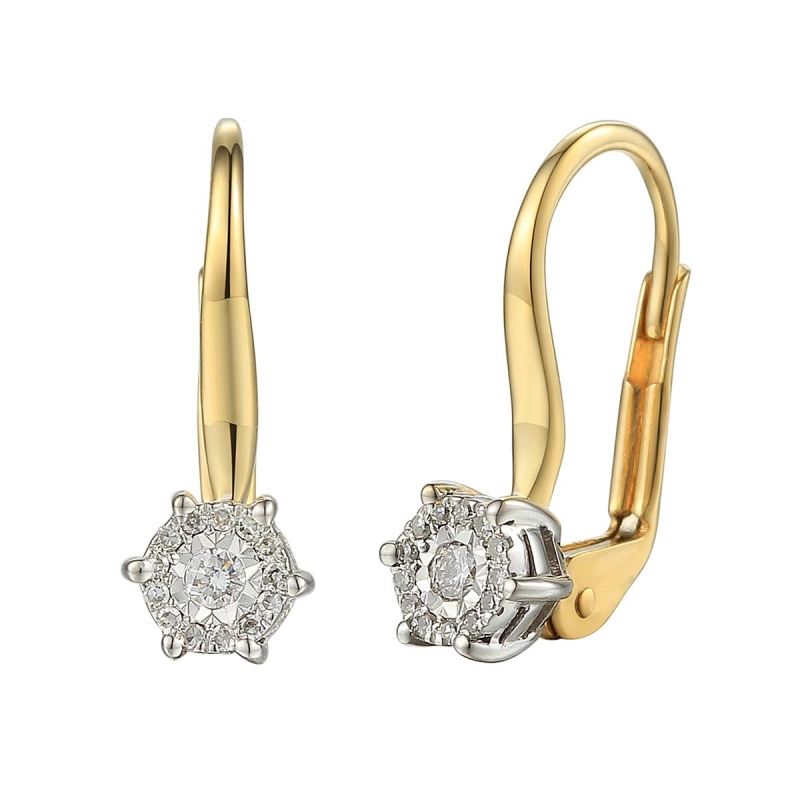 Kolczyki z diamentami (E48553 YW P) - zdjęcie: 1