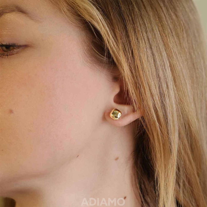 Kolczyki złote kwadraciki - zdjęcie: 2