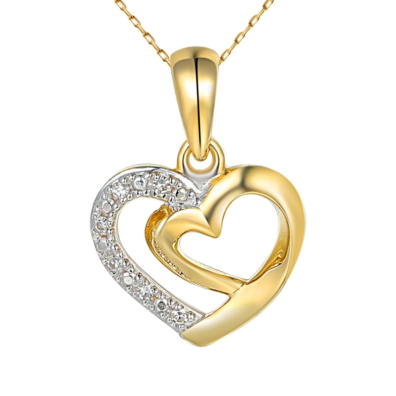 Zawieszka serca z diamentami (P86588 Y) - zdjęcie: 1