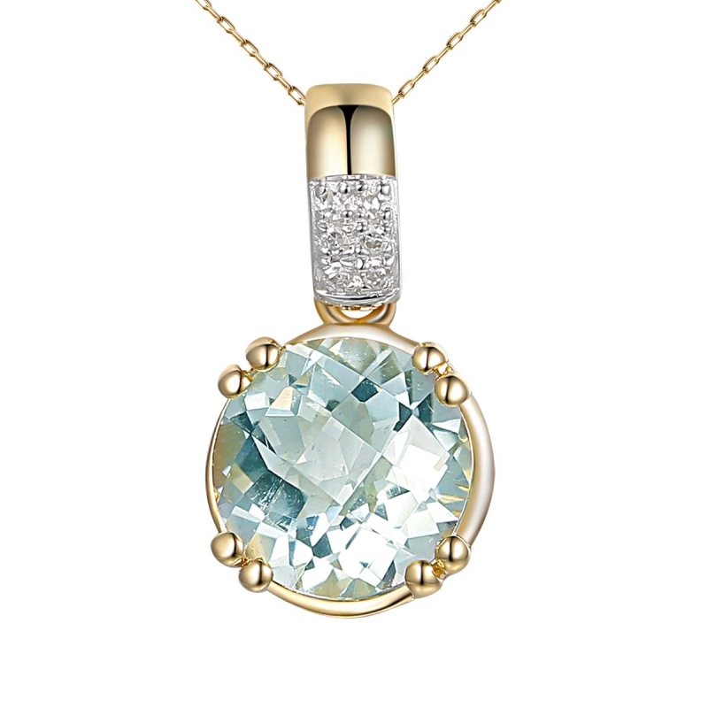 Zawieszka z akwamarynem i diamentami (P82457 Y AQ) - zdjęcie: 1