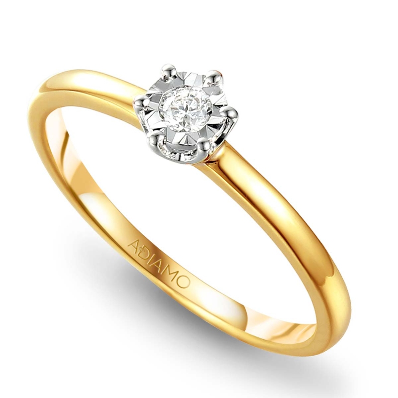 Pierścionek z diamentem (R55117 YW 0,09ct): 10 - zdjęcie: 1