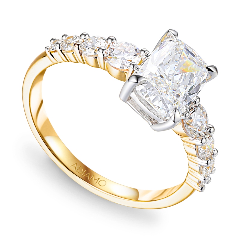 Pierścionek z diamentami laboratoryjnymi (R98877 YW LGD): 10 - zdjęcie: 1