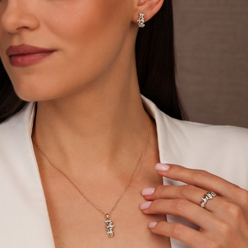 Zawieszka z żółtego złota z diamentami (P105442 Y) - zdjęcie: 5